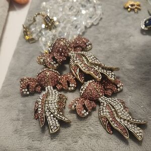 HEIDI DAUS Pink Crystal Fish Pendant Necklace Set - Women Jewelry